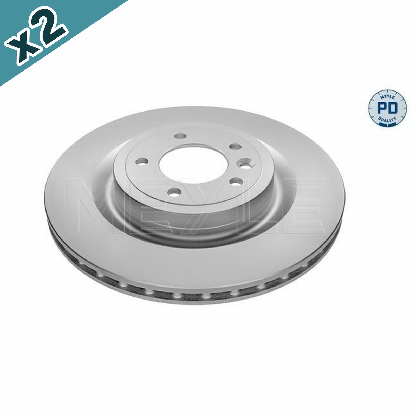 2x MEYLE 53-15 523 0009/PD Brake Disc Rear Fits Land Rover Discovery Range Rover