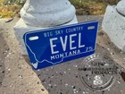 EVEL Evel Knievel Montana 4x7 Aluminum Motorcycle Plate