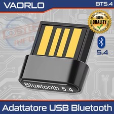 Trasmettitore USB Bluetooth 5.4 Adattatore Wireless PC Laptop Cuffie Windows 11