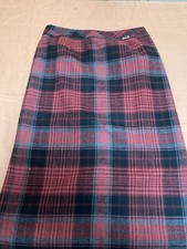 Vtg Worthington Wool Plaid Skirt Sz 10P Prep Academia Red Black Gray Belt Accent