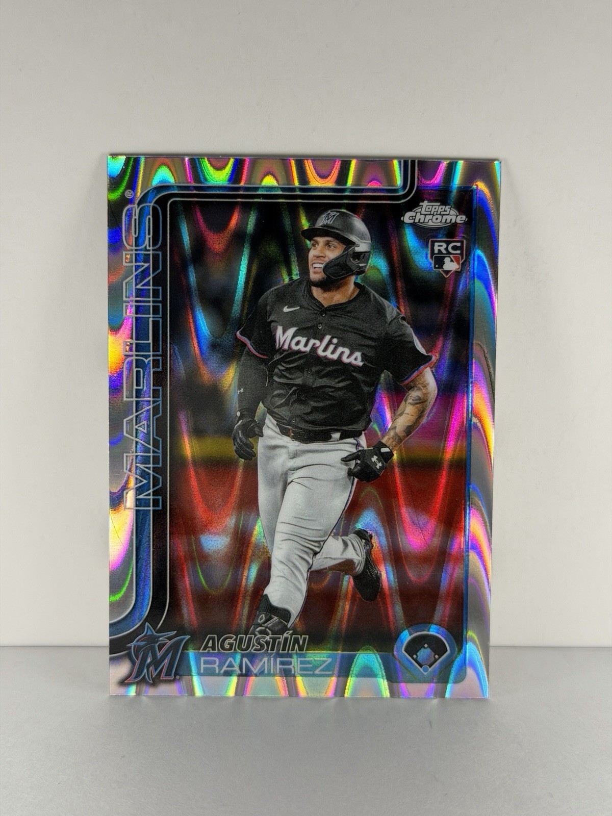 2025 Topps Chrome Update Agustin Ramirez RAYWAVE Refractor #USC200 RC Marlins