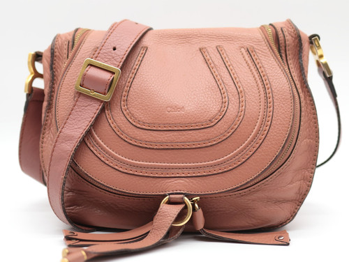 Chloe Marcie Shoulder Bag Brown Leather Authentic