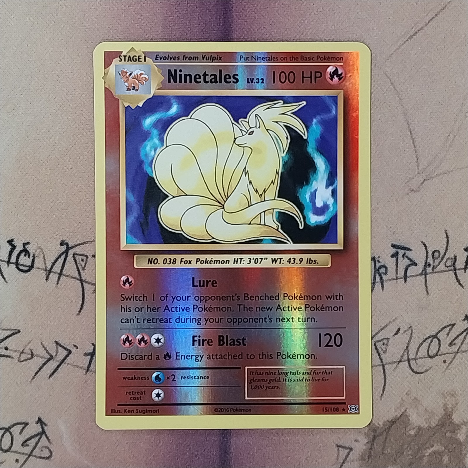 Ninetales 15/108 XY Evolutions Reverse Holo NM Pokemon Card English