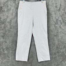 Brooks Brothers Pants Womens 12 Textured Straight Leg Office Cropped Minimalist