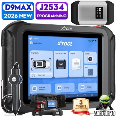 2026 XTOOL D9 MAX Car Diagnostic Scanner J2534 ECU Programming Key IMMO Coding