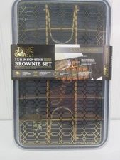 Thyme & Table 7"x11" Nonstick Brownie Baking Pan Pre-Cut Divider Plastic Lid New