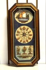 Maritime Wanduhr mit Segelschiff&Knoten–Vintage Deko im Seefahrer-Stil, H: 52 cm