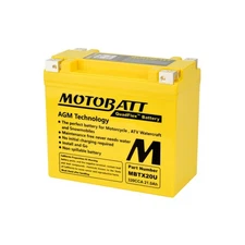 Motobatt MBTX20U 12V 21AH 320CCA AGM Battery | YTX20BS Motorcycle ATV Powersport