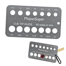 Aluminum Cue Tip Gauge for Billiards Measures 8.5mm 15mm Metal Cue Tip Grey