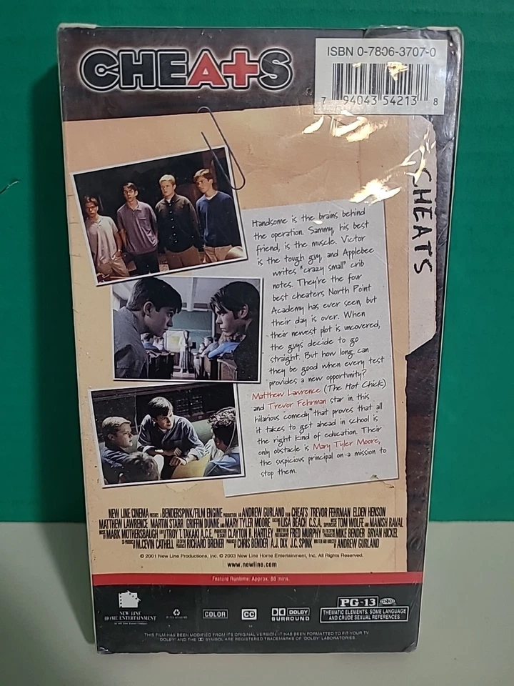 Cheats VHS 2003 New Line Matthew Lawrence Trevor Fehrman Mary Tyler Moore  Foto 2 de 2