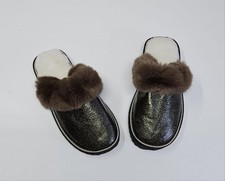 Genuine Sheepskin Slippers Fur Slides Mules Cozy Luxury Slip On Fur Shoes