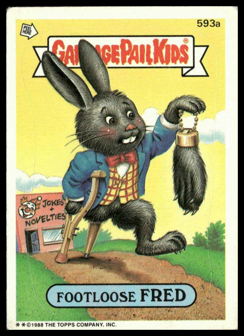 Footloose FRED #593a 1988 Garbage Pail Kids trading card — raw and PSA graded price guide
