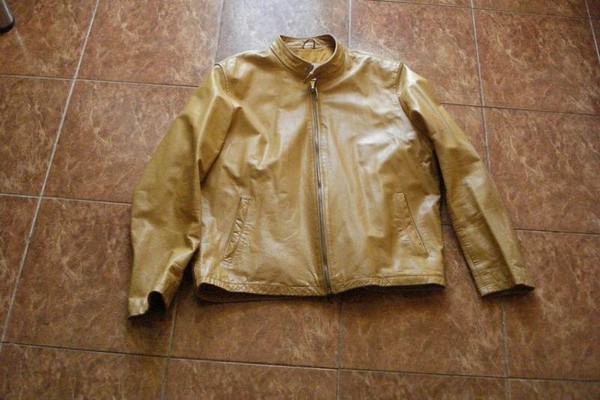 Men Kurt Muller Jacket Yellow Leather XL
