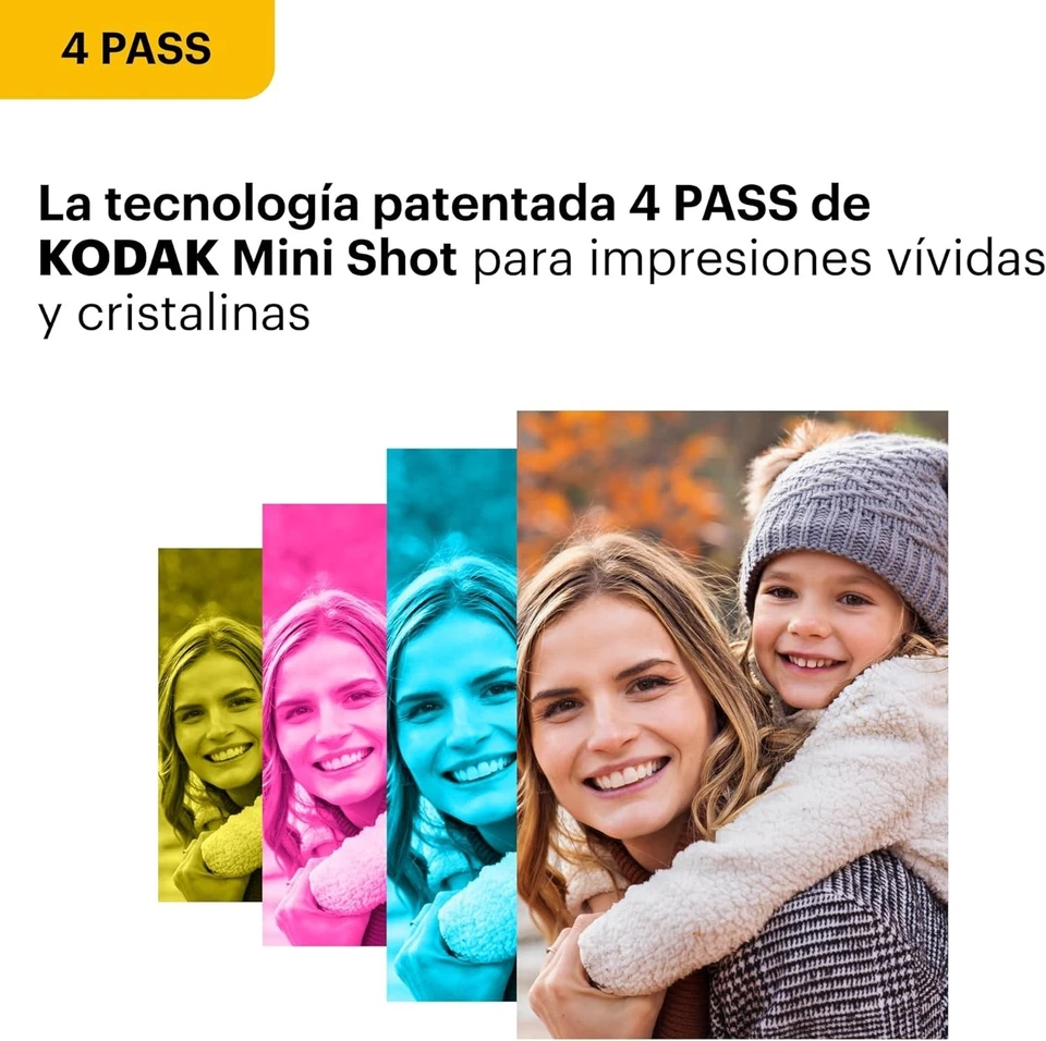 KODAK Mini 2 Retro 4PASS Stampante Fotografica Portatile (5.3x8.6cm)con 38 Fogli - Immagine 4 di 4