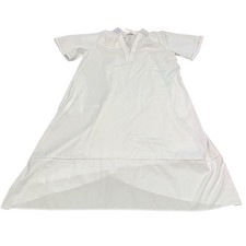 NWT Madewell Poplin Splitneck Midi Shirtdress Medium White High Low Cotton Lined