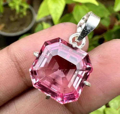 40 CT Natürlich Padparadscha Saphir 925 Silber Anhänger Zertifiziert Lose - Bild 7 von 8