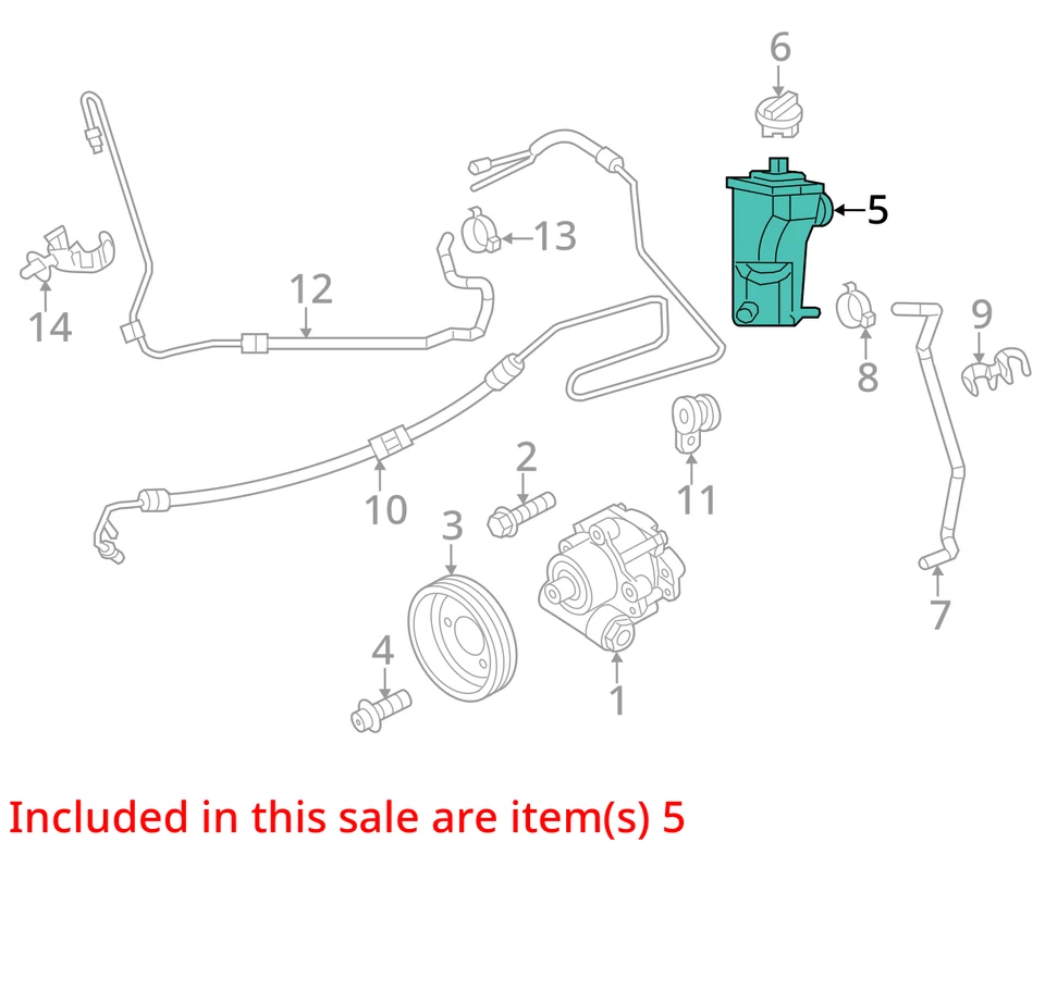 Volkswagen Jetta 2006-2015 depósito de dirección asistida 5C0422371 Foto 3 de 4