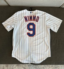 Nike New York Mets Brandon Nimmo #9 Pinstripe with Patch Jersey Men’s Sz: Medium