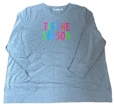 Belle by Kim Gravel Tis The Season Grey Sweatshirt Womens Size 3XL