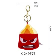 Anger Inside Out 2 Plush Cartoon Keychain Disney Anime Characters Pendant