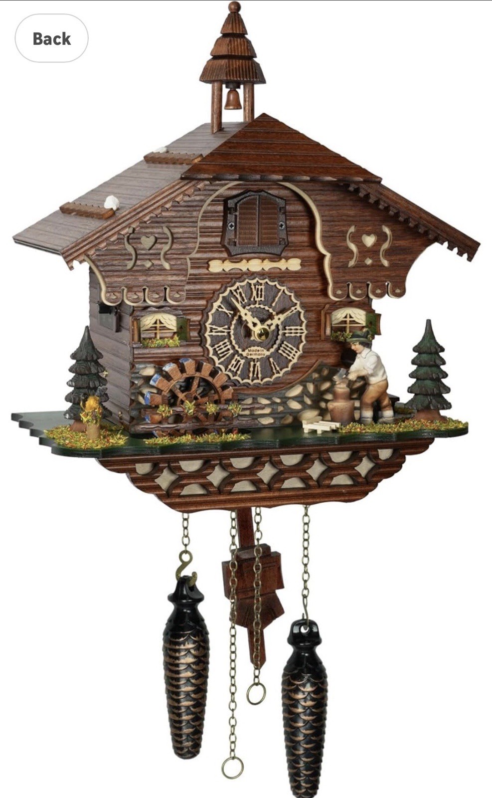 Trenkle Quartz Cuckoo Clock Black Forest House with Moving W