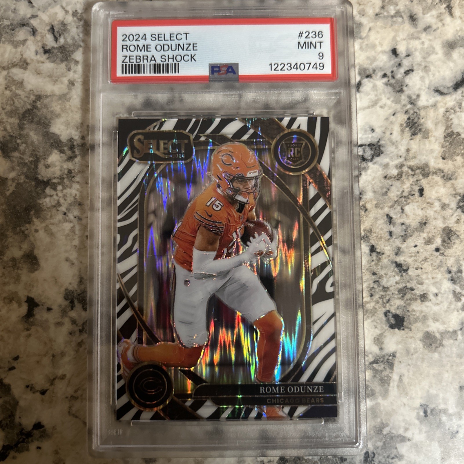 2024 Select Rome Odunze Club RC Zebra Prizm Rookie #236 Bears