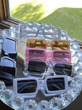 Set of 6 Women  s Square Plastic Sunglasses Multicolor Lightweight Tinted Lenses
