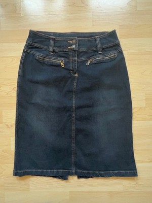  Neu: Blue Motion Jeans Rock Gr 42 dunkel blau Stretch Baumwolle Schlitz  HM