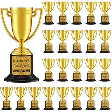 24 Pcs Mini Trophies Awards Plastic Gold Trophy Cups Party Favors Adults Meta...