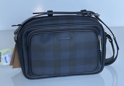 Burberry Paddy Leather Camera Shoulder Bag Navy England 8073271