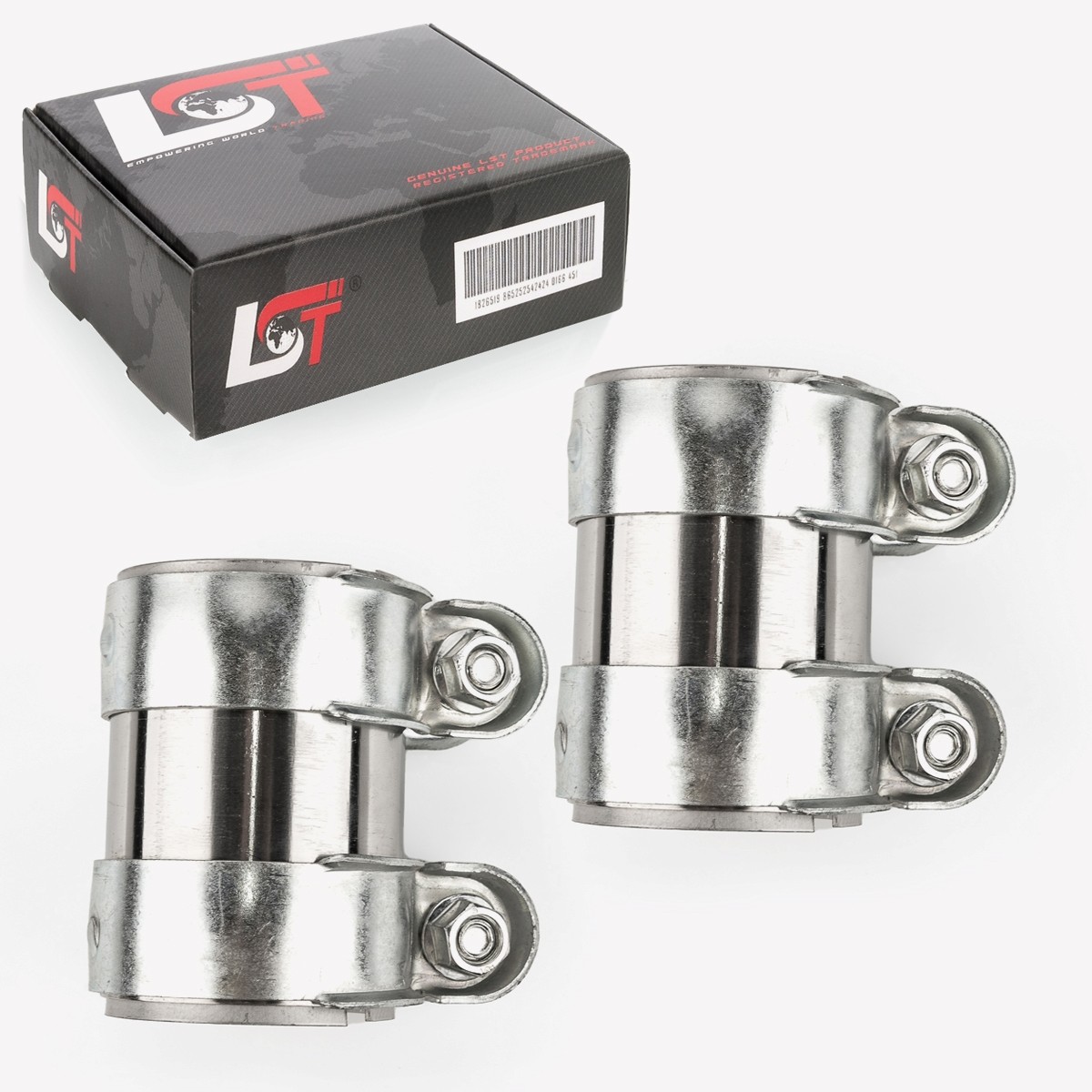 2x Exhaust Clamp Connector System Ø 2 3/8x3 3/4in for Mercedes-Benz Sprinter