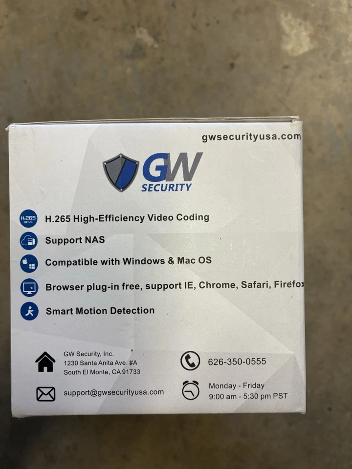 GW Security POE Bullet Camera GW6750IP / POE Networking, IR LED,Local Recording - Image 4 of 4