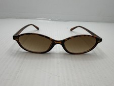 Y2K Slim Oval Tortoiseshell Sunglasses Brown Gradient Lens Retro