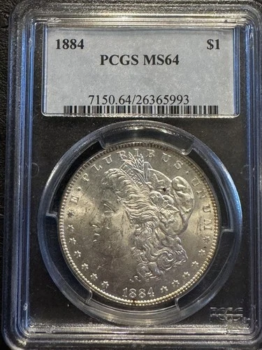 1884 $1 Morgan Silver Dollar, PCGS MS64