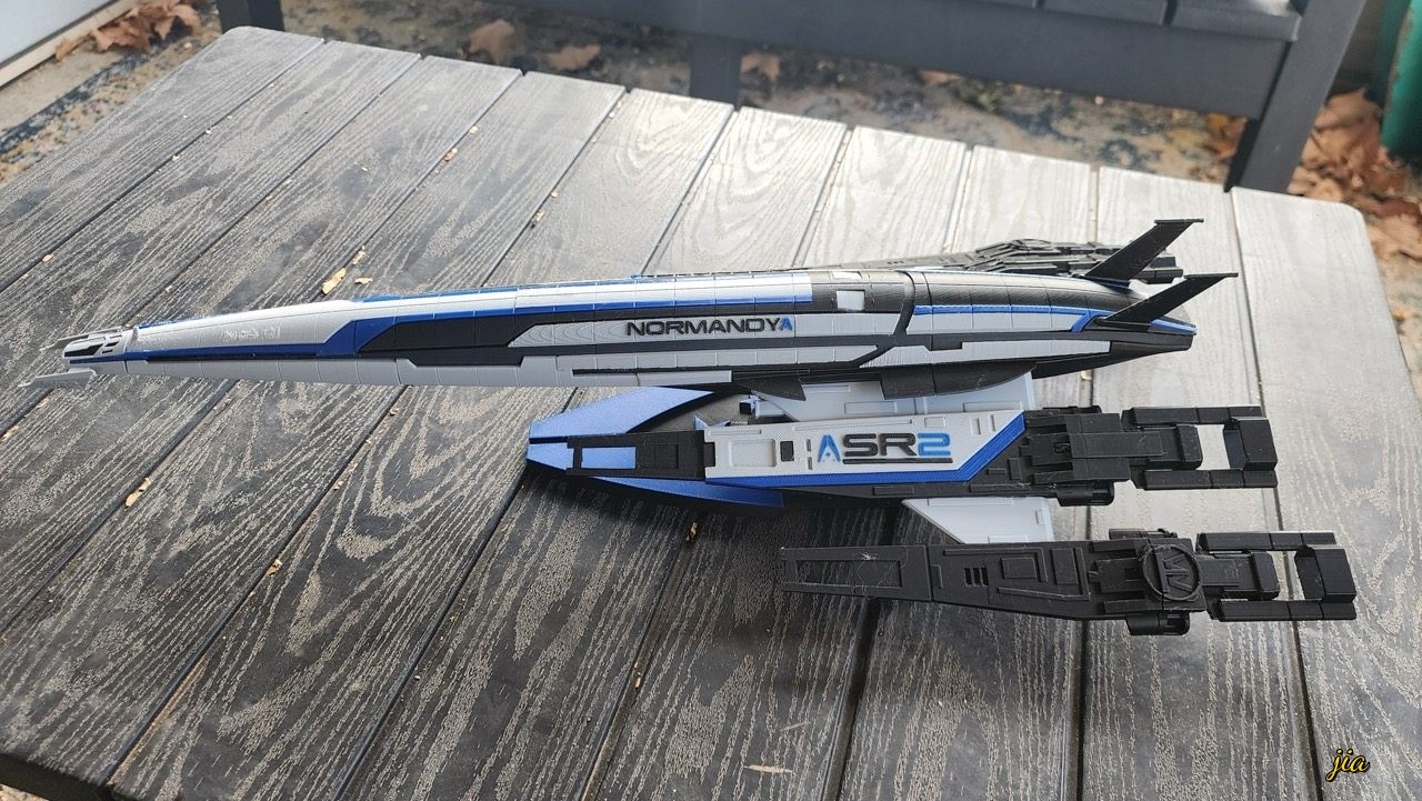Impresión 3D Mass Effect SSV Normandía SR2 Nave Espacial Conjunto Modelo Kit 50CM