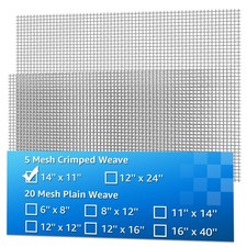 2 Pack 14"x11" Wire Mesh, 5 Mesh Crimped Stainless Steel Mesh, Never Rust Stu...