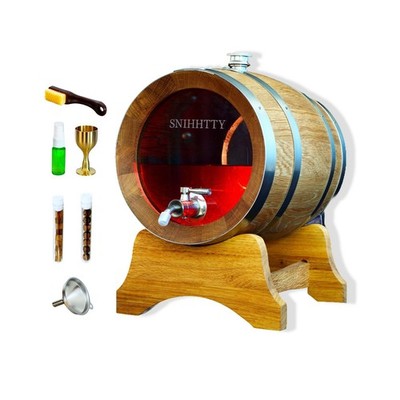 1.5 Liter Visualized Oak Aging Barrel with Stand, Bung & Spigot, Wooden Mini ...