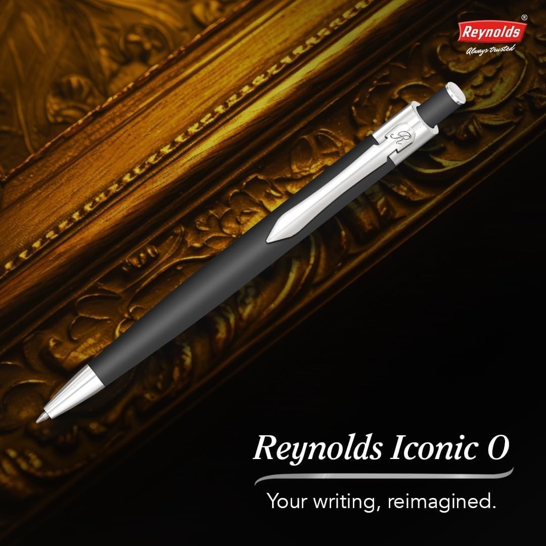 Reynolds Metal Pens (Iconic Onyx) With Comfortable Grip For Smooth Writing / FS