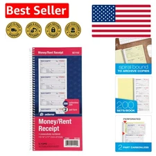 Organized Money and Rent Receipt Book - Spiral Bound with Carbonless Sets