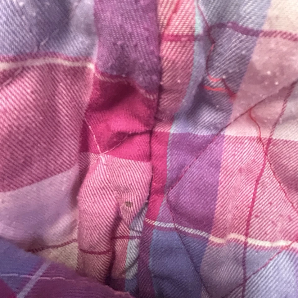 Chaqueta Abrigo Forrada Sherpa Plisada Rosa/Rojo Con Capucha Niebla Londres Años 6 80 De Colección Foto 4 de 4