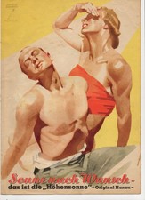 Prospekt Ludwig Hohlwein Motiv Sonne Höhensonne Wärmelampe 1937
