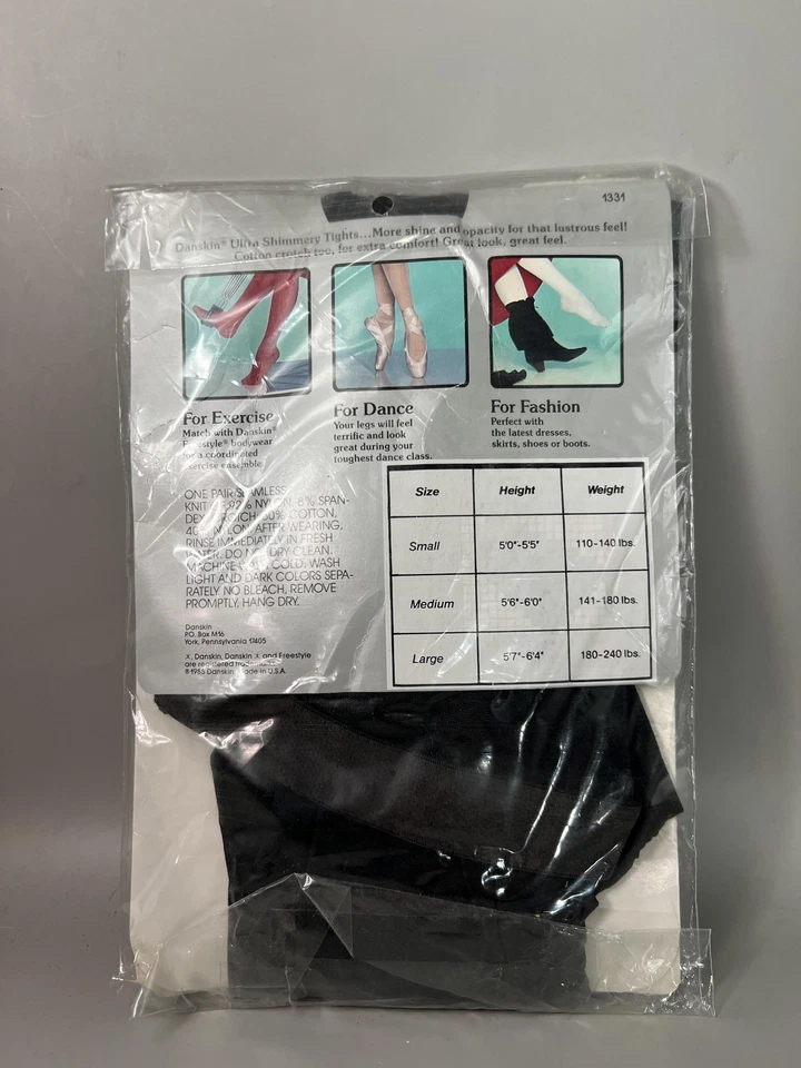 Винтажные женские леггинсы Danskin маленькие черные ультра мерцающие стремена сделано в США 90-е - Изображение 3 из 4