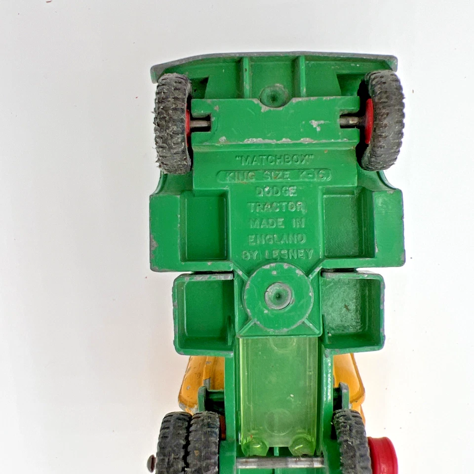 MatchBox Dodge Tractor W Fruehauf Tipper Trailer England By Lesney Green Yellow - Image 2 of 4