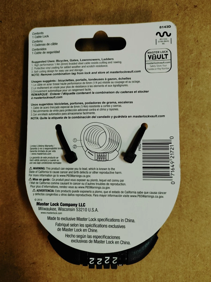 8143D Chains And Cable Locks Master Lock, 41 OFF