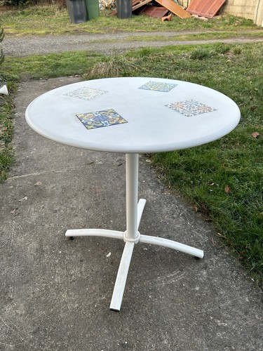 Table Ronde En Métal Pliable