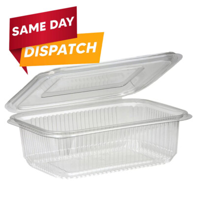 Wiederverwendbare durchsichtige Kunststoff Klapp Salat Behälter Ideal für Lebensmittel Obst & Kuchen
