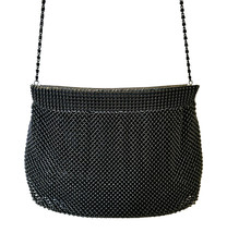 Vintage Bags By Marlo Black Metal Mesh Evening Shoulder Bag Purse Black Chain