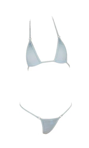 Women's Extreme Sexy Hot Silk Micro Bikinis Set, G-string Mini Thong Swimwear - Picture 17 of 35