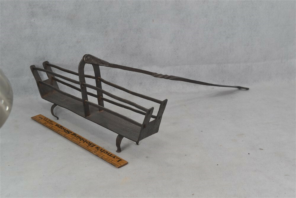 antique 18th 19th c fireplace toaster hand iron original 1780