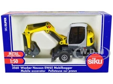 WACKER NEUSON EW65 MOBILE EXCAVATOR YELLOW 1/50 DIECAST MODEL BY SIKU 3560